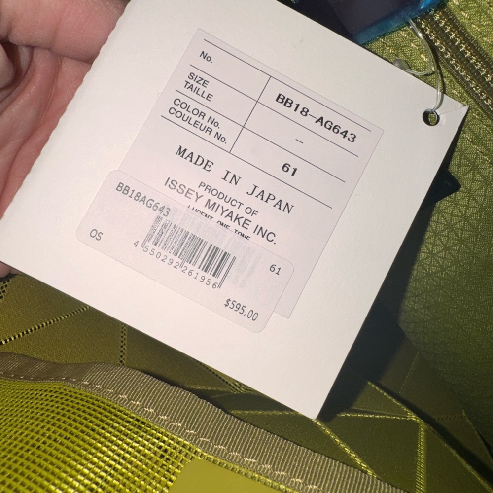 NWT Bao Bao Issey Miyake Lucent Frost Tote 13x13 Neon Yellow Chartreuse Tone - Picture 6 of 7